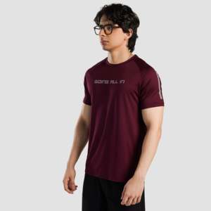 เสื้อยืดออกกำลังกายสีแดงเข้ม All in Active Maroon Tee - Product Image 2