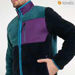 Veste polaire pour homme, hiver, longue, fine, col montant, haute qualité, vente en gros, légère, poches avant, coupe-vent, respirante, sherpa polaire - Product Image 4