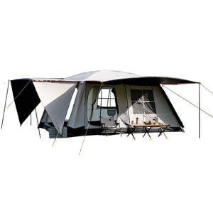 Tente arrière pour camping-car, entièrement occultante, revêtement noir titane, imperméable, tente extérieure double couche 2 chambres 3 halls - Product Image 1