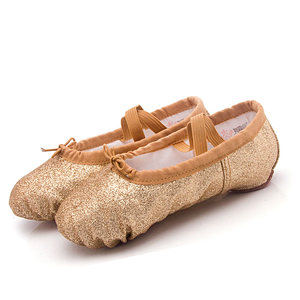 Wholesale OEM Cheap Girls Women Genuine Leather Dance Stretch Canvas Ballet <b>Shoes</b> - Product Image 1