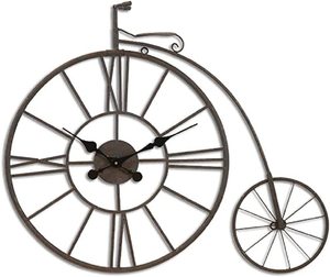 Artisanat indien grande horloge murale en métal luxe en bois métal Design simple face aiguille affichage décor à la maison décoration mécanique - Product Image 5