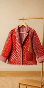 เสื้อแจ็คเก็ตพัฟเฟอร์สีดำแบบยาวปานกลาง ขายส่ง เสื้อคลุมกันหนาวบุผ้าไหม ติดกระดุม ผ้าฝ้าย ผู้ผลิตโดยตรง จำหน่ายจำนวนมาก - Product Image 2