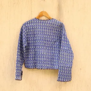 Venta caliente Moda Algodón Estampado Hecho a mano Kantha Trabajo Manga larga Ocasión Desgaste Chaqueta de mujer calidad natural mejor vestido - Product Image 5