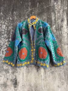 เสื้อแจ็คเก็ตปักลายซูซานีกำมะหยี่สำหรับผู้หญิง – เสื้อคลุมลายดอกไม้สไตล์วินเทจแบบชาติพันธุ์ - Product Image 1