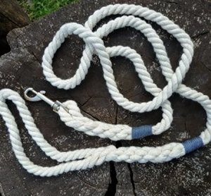 Cotton <b>Rope</b> <b>Dog</b> Leash, Soft Braided Cotton <b>Dog</b> <b>Lead</b>, Walking Eco-Friendly <b>Rope</b> <b>Dog</b> Leash, White Wedding <b>Dog</b> Leash - Product Image 1