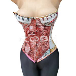 Top Corsé Sublimado con Estampado de Cabeza de León y Varillas de Acero, Estilo Overbust, Proveedor de Ropa de Moda Urbana - Product Image 5