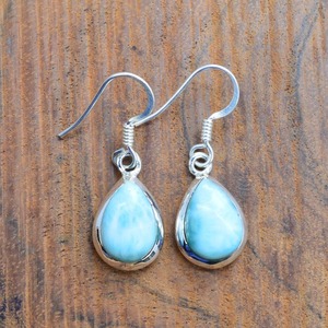Larimar Gemstone 925 <b>Solid</b> Sterling <b>Silver</b> High Quality Dangle Collection for Gifts Earrings Fine Jewelry for Women and Girls - Product Image 2