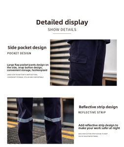 Pantalons de travail pour hommes, vêtements de sécurité, ignifuges, respirants, en polyester, certifiés CE, prix raisonnable - Product Image 5