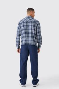 Camisa a cuadros cepillada con cremallera de cuarto personalizada de moda nueva de la mejor calidad para hombres en fabricación al por mayor al precio más bajo - Product Image 2