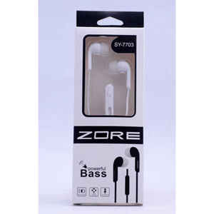 Audífonos Intrauditivos Estéreo Netzy Zore SY-7703 Blancos con Micrófono, Interfaz de 3.5mm, Resistentes al Agua, con Cable - Product Image 1