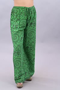 Pantalon ample à jambes larges et taille décontractée pour femmes Pantalon palazzo en coton imprimé Vente en gros Pantalon ample pour femmes - Product Image 6