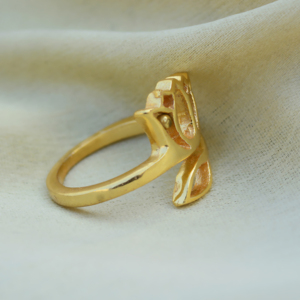 Lotus Flower <b>Ring</b> Brass Jewelry for Women 18k <b>Gold</b> Plated Dainty Nature Design Wholesale <b>Rings</b> - Product Image 4