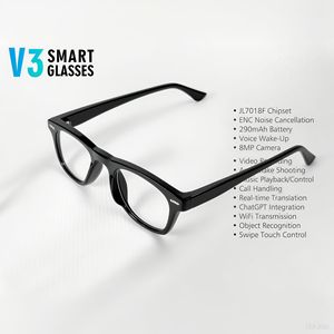 Lunettes Intelligentes avec Caméra HD 8MP, Double Objectif 32 Go, Traduction IA, Transfert Wi-Fi, Contrôle par Application, Contrôle Tactile, Lecteur de Musique, Appel Téléphonique - Product Image 6