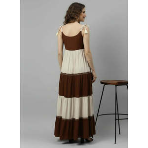 DEEBACO Women's 100% Cotton Woven A-Line Maxi <b>Dress</b> Casual Stylish Party Wear - Product Image 3