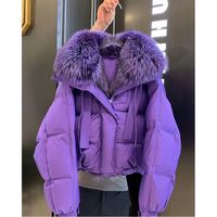 Manteau d'hiver chaud de luxe pour femme, en duvet doux, avec fermeture éclair, style streetwear, manches longues, capuche amovible, 100 % naturel