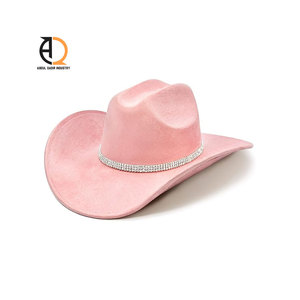 Sombrero Fedora de Lana Occidental de Alta Calidad con Ala de Cuero, Estilo Vaquero, Diseño de Moda para Mujer - Product Image 4