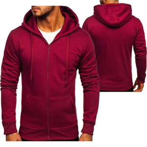 Transpirable de alta calidad personalizado Zip-up Impresión de algodón mezclado Hombres Sudaderas con capucha para hombre Sudadera con capucha pesada - Product Image 6