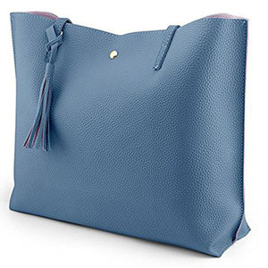 Salva Faux Leather Blue Leopard Print Tote Bag Women Shoulder Handbag Zipper Closure Custom Logo Fashion Purse 21L Arcuate - Product Image 6