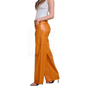 กางเกงหนังแฟชั่นผู้หญิงเอวสูงหนังนิ่มยืดได้สำหรับผู้หญิงกางเกงหนังลำลอง - Product Image 2