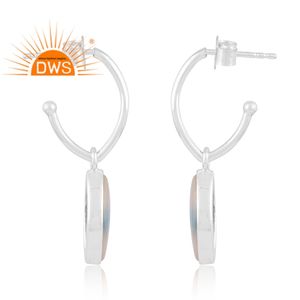 Último diseño 925 plata esterlina fina madre de perla natural EvilEye piedra preciosa aro pendiente joyería personalizada fabricante - Product Image 3