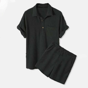 Top Trending alta calidad verano 2025 hombres Casual Plaid manga corta Camisa y pantalones cortos conjunto Unisex 2 piezas conjuntos - Product Image 3