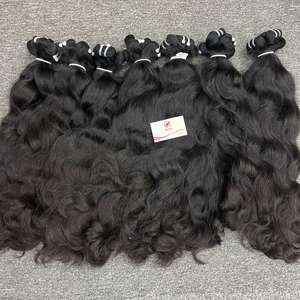 Meilleur vendeur 100% trame de cheveux humains vietnamiens vierges bruts cambodgiens couleurs personnalisées Styles naturel ondulé en gros-grande taille disponible - Product Image 2