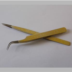 <b>Eyelash</b> <b>Tweezers</b> Custom Logo Private Label Stainless Steel Fiber Tip Wholesale Fiber Tip Extension <b>Tweezers</b> - Product Image 1