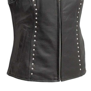 Chaleco de Lona y Cuero Ligero y Moderno para Mujer, Color Sólido, Impermeable, Personalizable, Tejido de Punto, Estilo Urbano - Product Image 5