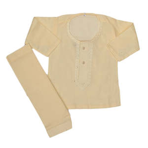 Shalwar Kameez brodé pour nouveau-nés garçons - Fawn - Product Image 1
