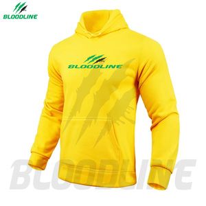 BLOODLINE <b>Pink</b> Unisex Hooded <b>Sweatshirt</b> Front Logo Anti-Wrinkle Quick Dry Breathable 100% Cotton Fleece Regular Fit Hip Hop - Product Image 4
