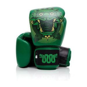 Gants de boxe à doigts complets imprimés serpent de qualité supérieure, personnalisables, fermeture à scratch, cuir de vache, arts martiaux - Product Image 1