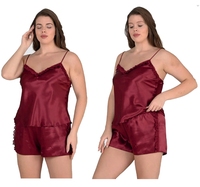 Ensemble de Lingerie Sexy en Dentelle pour Femmes Grandes Tailles, Style Angel Fantasy, Vêtements de Nuit en Coton Bordeaux, avec Châle et Boîte Cadeau Evil Eye