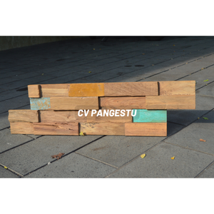 Paneles de Pared 3D Modernos de Madera No Tejida PANGESTU, Diseño Geométrico, Insonorizantes y Absorbentes de Sonido, Madera de Teca de Indonesia, para Entretenimiento en Villas - Product Image 3