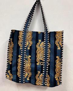 Lote al por Mayor de Bolsos de Mano Acolchados de Algodón Indio Hechos a Mano, Estilo Bohemio con Estampado de Hojas, Bolso Casual para Compras, Abierto para el Verano - Product Image 3