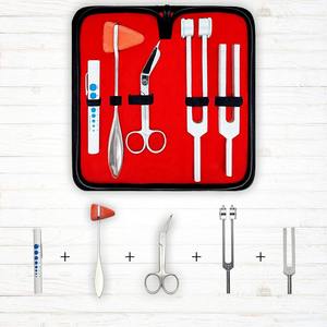 Ensemble de 6 pièces en mallette : marteau de réflexes de Taylor, diapasons, bandage, ciseaux, jauge pupillaire, stylo lumineux - Product Image 3