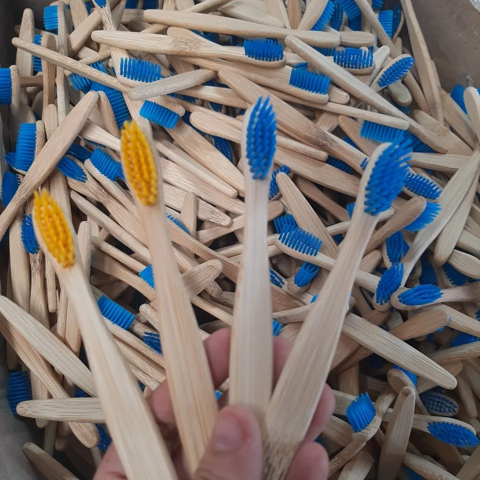 Hochwertige weiche Borsten Blaue Bambus zahnbürste Umwelt freundliches Produkt aus natürlichem Bambus aus Vietnam