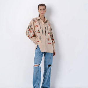 Lo último en camisa de franela, camisa de vestir, diseño largo de algodón de alta calidad para dama, ropa de mujer, Top personalizado informal - Product Image 1