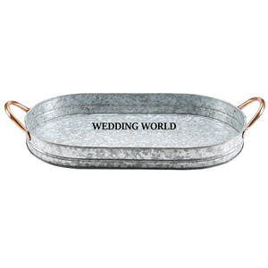 Fantaisie Galvanisé Écologique Motif Floral À La Main De Luxe En Métal Plateau De Service Meilleure Vente Designer De Table De Mariage Monde - Product Image 1