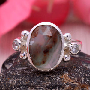 Christmas Gift 925 Sterling Silver Aquapraze 12x9mm Oval Cz Set Gemstone <b>Rings</b> 3.45 Gms Handmade 925 Sterling Silver <b>Finger</b> <b>Ring</b> - Product Image 5