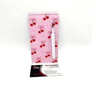 Precio al por mayor lazo de cereza roja azulejo de paleta de pestañas de acrílico sostenible con imán para pinzas azulejos de bandeja de pestañas con logotipo personalizado - Product Image 1