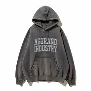 Logo personnalisé 100% coton French Terry Sun Fades Hoodies Sweat à capuche vintage lavé en poids lourd - Product Image 1