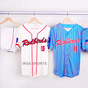 Ensemble de maillot et de pantalon de baseball personnalisé respirant de haute qualité imprimé par sublimation avec col en V 120g pour unisexe 100% polyester - Product Image 2