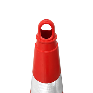 Cône de signalisation TPE 75 cm, doublement réfléchissant, léger, barrière de sécurité routière en PE - Product Image 2