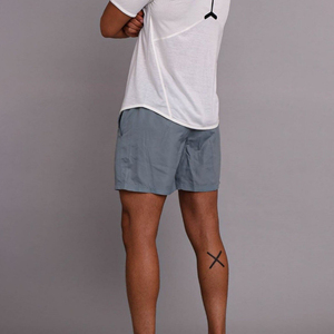 Pantalones Cortos Deportivos Personalizados para Hombre, de Algodón Gris, Casuales, Sólidos, de Secado Rápido, Transpirables, para Entrenamiento, Gimnasio, Deportes y Fitness - Product Image 2