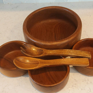 Bol à fruits sculpté en bois naturel, sans BPA, écologique, passe au lave-vaisselle, centre de table décoratif pour la maison et le bureau - Product Image 3