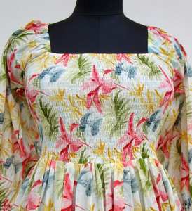 Haute qualité Floral Maxi Robe pour femmes élégant été plage Robe Kimono avec bouton décoration longue décontracté pour filles dames - Product Image 5