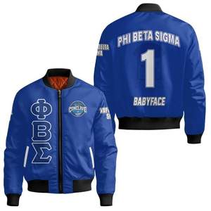 Veste en satin Phi Beta Sigma 1914, bleu premium, fraternité grecque Sigma, vêtements universitaires personnalisés, cadeau - Product Image 3