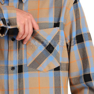 Chemise en flanelle à carreaux 100% coton avec logo personnalisé pour hommes OEM Chemise grande taille douce et respirante pour adultes disponible à la vente - Product Image 6