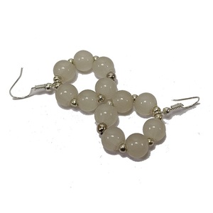 Haute blanc Quartz boucle d'oreille ensemble perles à facettes guérison pierres précieuses cristal bijoux de mode pour les femmes crochet forme motif en gros - Product Image 6