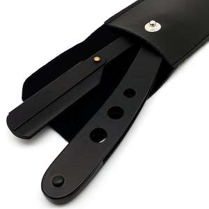 Maquinilla de afeitar de barbero con logotipo personalizado de alta calidad, acero inoxidable negro con hoja deslizante y diseño de 3 orificios - Product Image 2